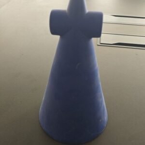 Blue 3D geometric ceramic piece