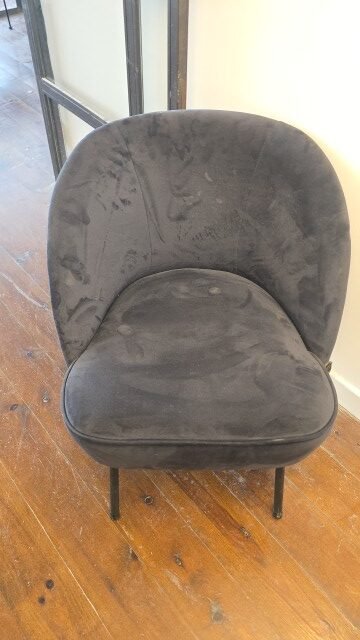 Grey armchair from Sofacompany in soft velvet