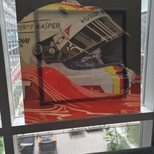 Sebastian Vettel Vector art Formula 1 helmet design at Ferrari, printed on acrylic glass.